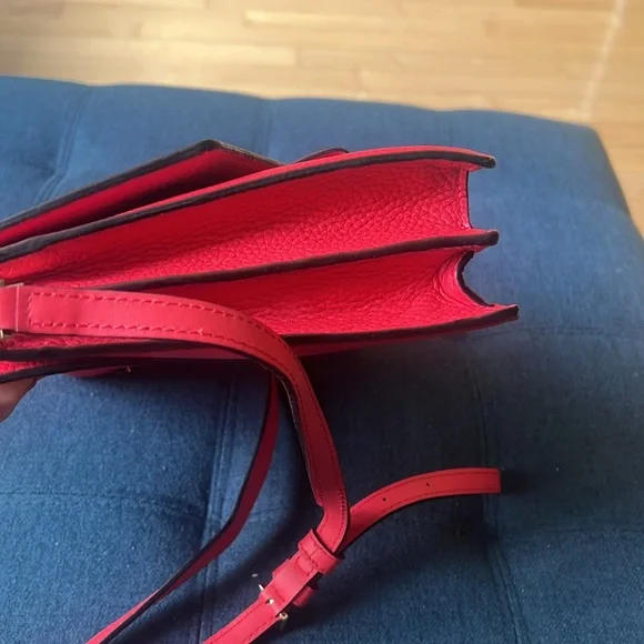 NEW KATE SPADE PARCHMENT DRIVE Josephine Red Pink Crossbody Purse Geranium - Picture 4 of 16